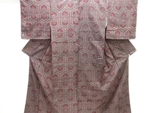 大正ロマン　幾何学模様織り出し着物アンサンブル